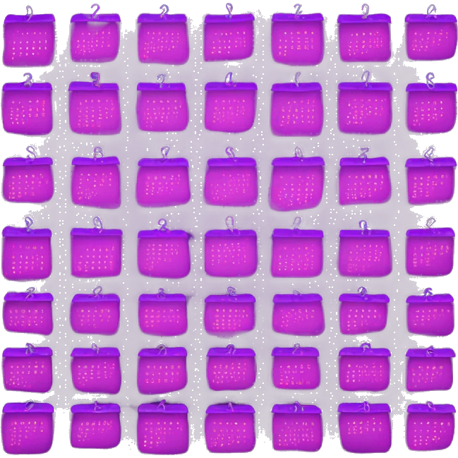 Purple neon calendar emoji