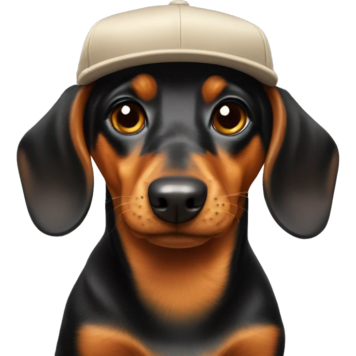 Daschund with a cap emoji