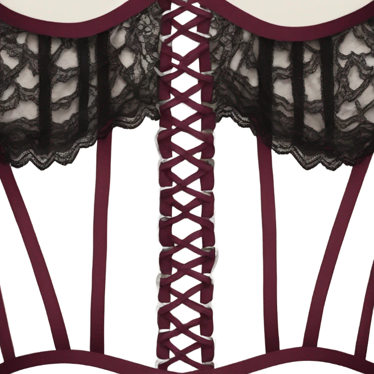 dark burgundy and black lace corset emoji