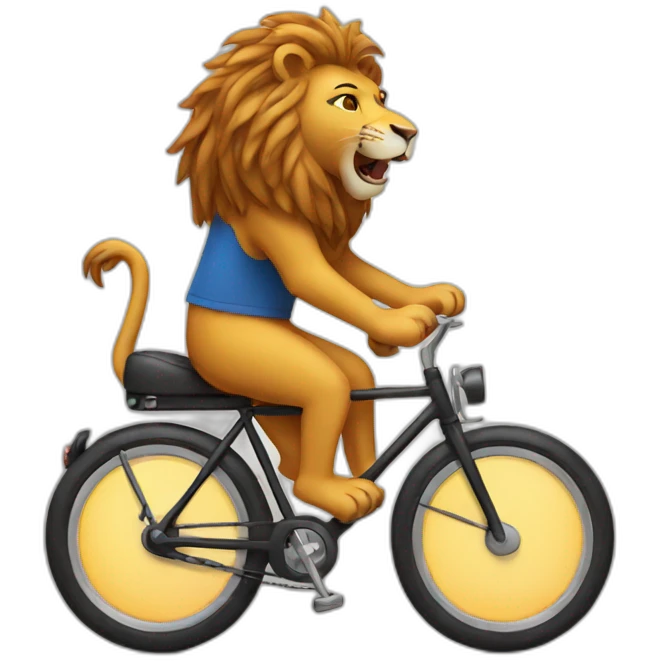 lion riding a bike emoji