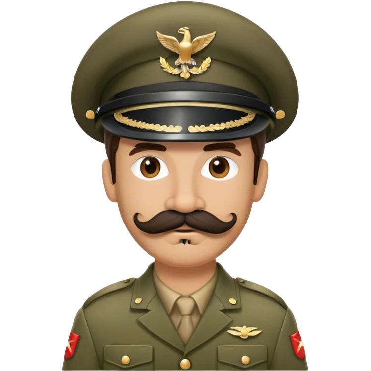 Soldier with thick handlebar mustache wearing a military helmet emoji