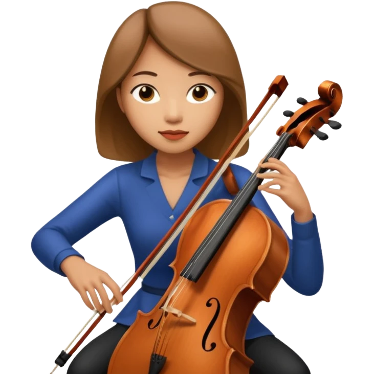 asian woman playing cello emoji