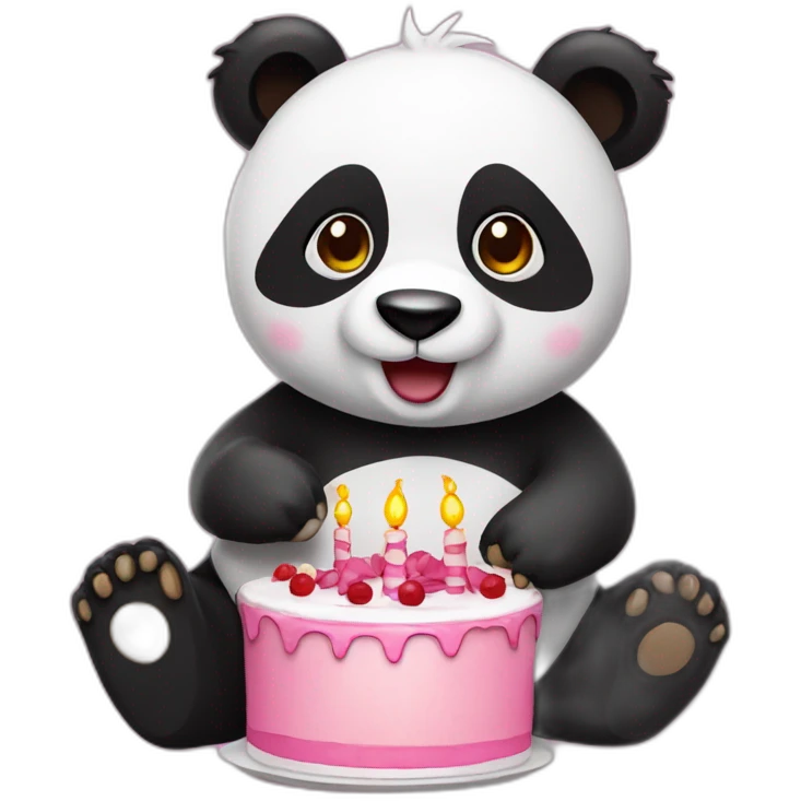 Panda with birthday cake  emoji