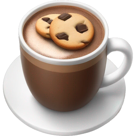 Hot chocolate with cookies emoji