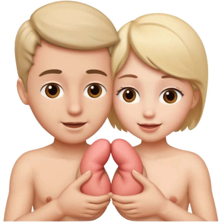 Loving and caring intercourse realistic genitals coupling to bring life emoji