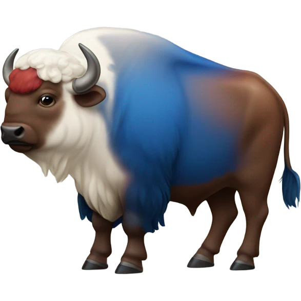 Buffalo with red and blue emoji