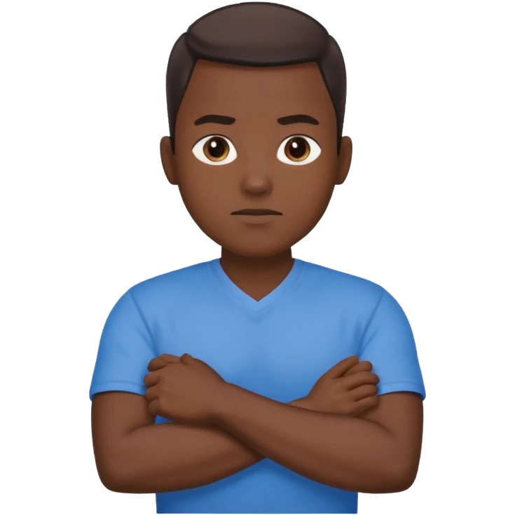 rapper emoji crossing arms in front of chest, confident expression emoji