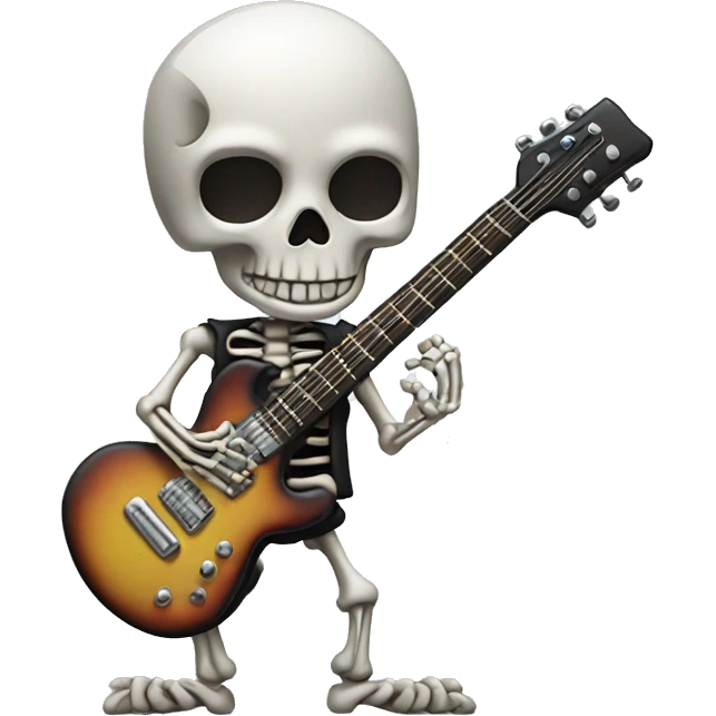 skeleton playing rock guitar emoji