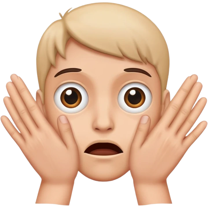 face peeking through hands with a scared expression emoji