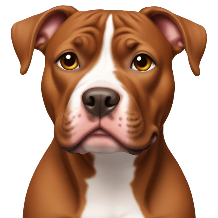 Brown/red pitbull with white patch on chest emoji