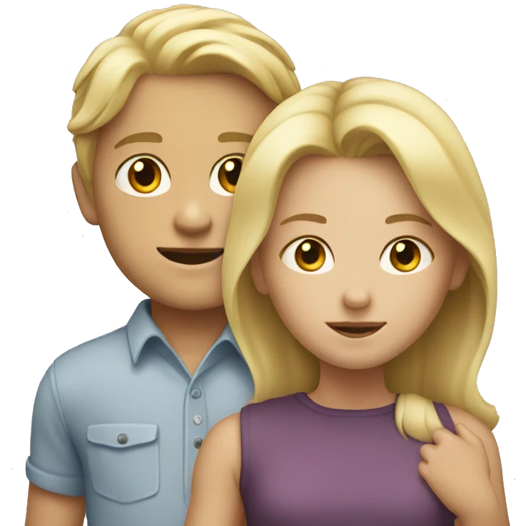 Blonde girl pushing a boy  emoji
