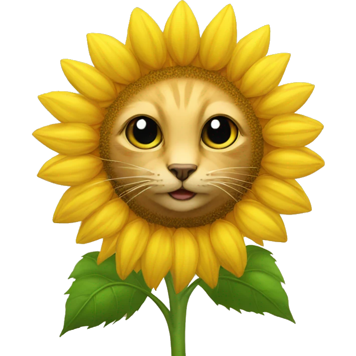 sunflower with black cat in the centre emoji