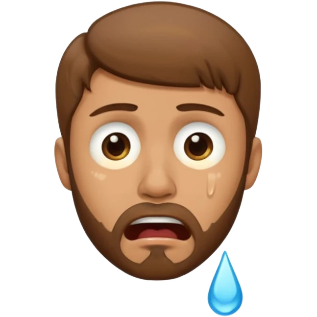 A man with light brown hair and a short brown beard making a wah cry face emoji