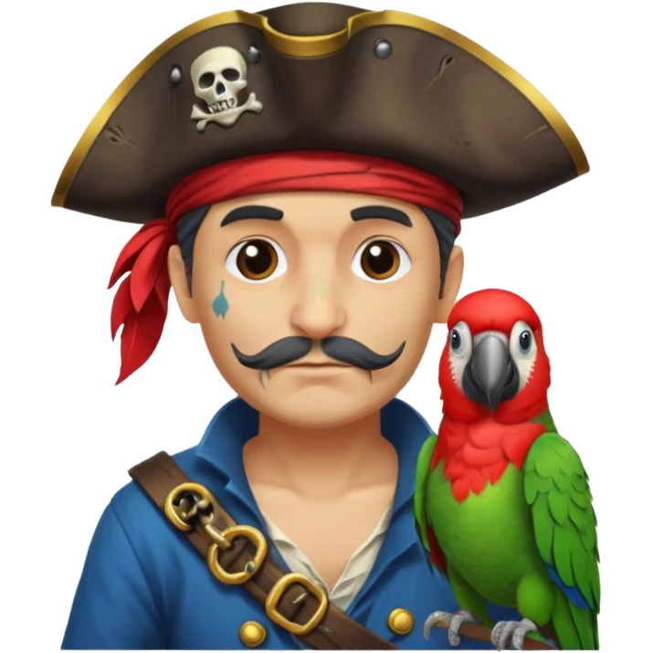 pirate and parrot emoji