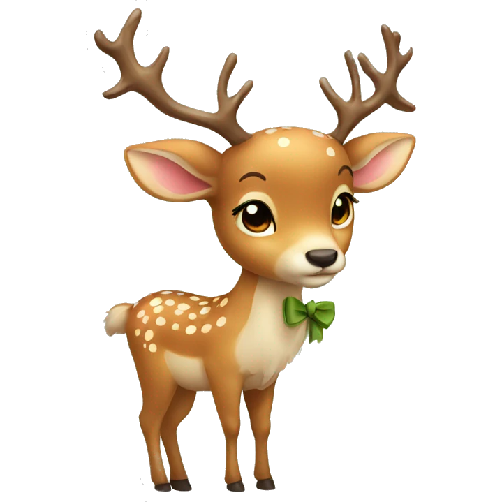 cute deer with bow emoji