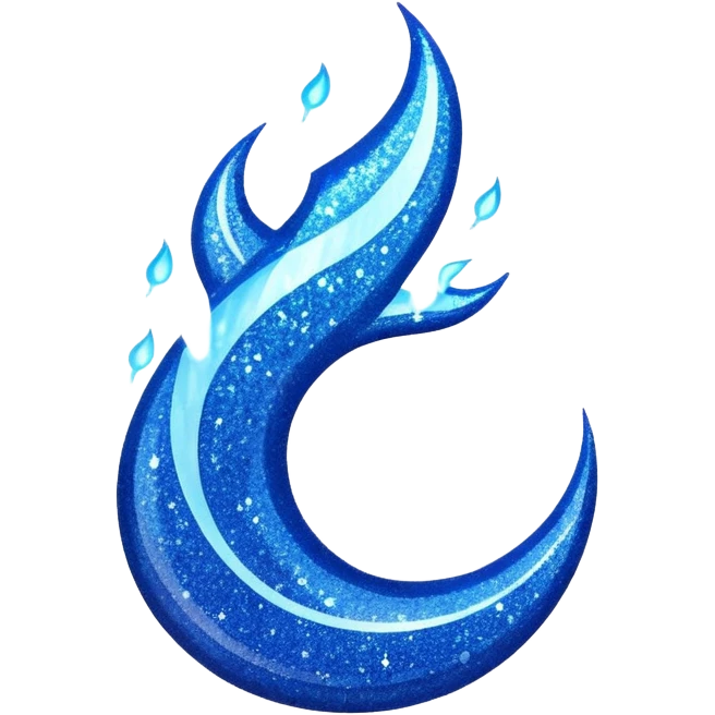 marine blue glitter fire emoji