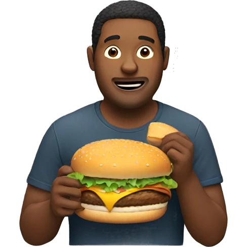 Man eating burger emoji