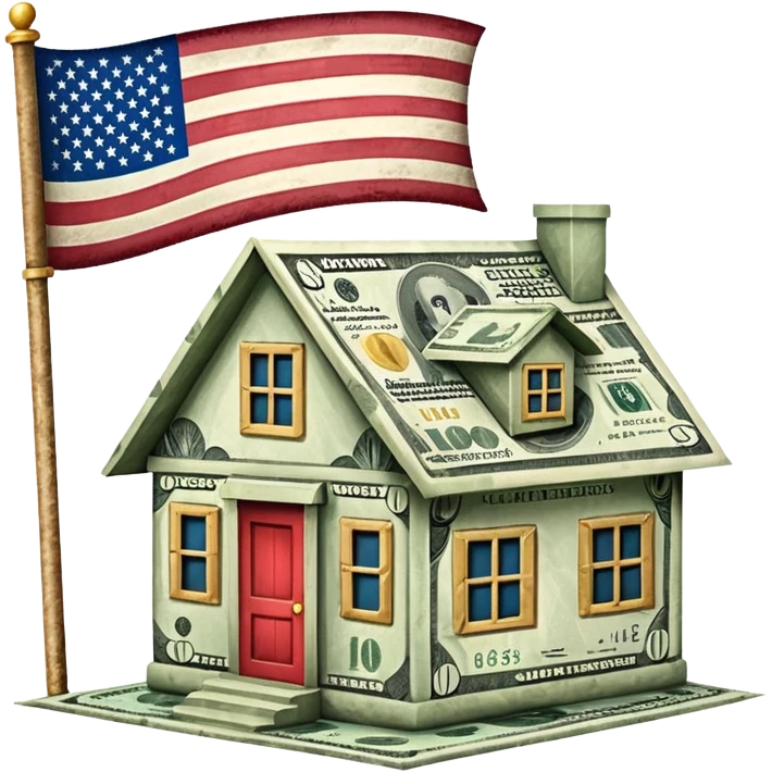 usa flag money house emoji