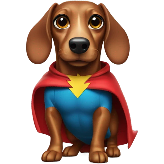 Sausage dog wearing a superhero suit emoji