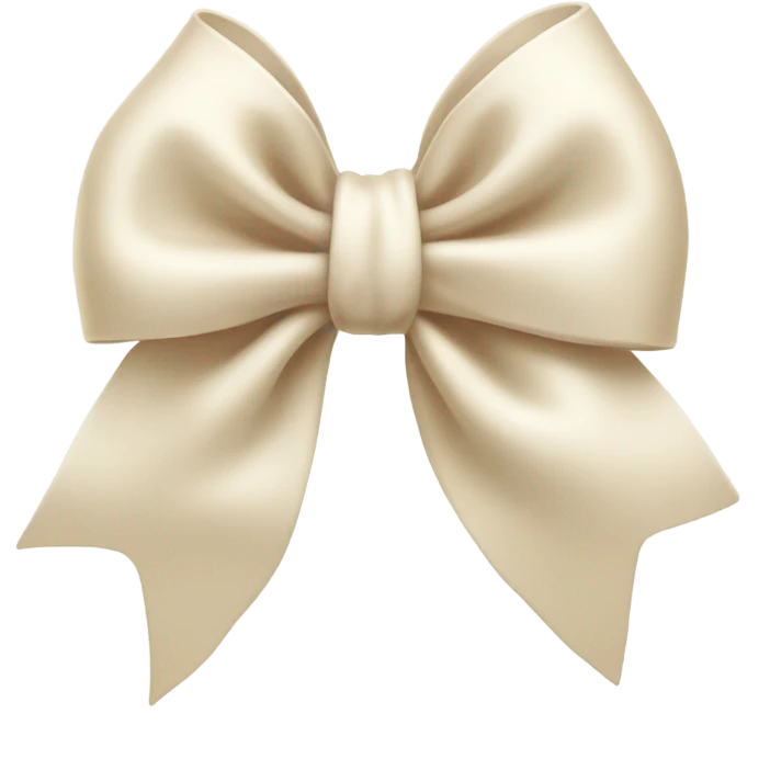 Cream colored bow emoji