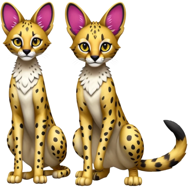 Anthro Epic Edgy Colorful Serval-Vernid-Trico full body emoji