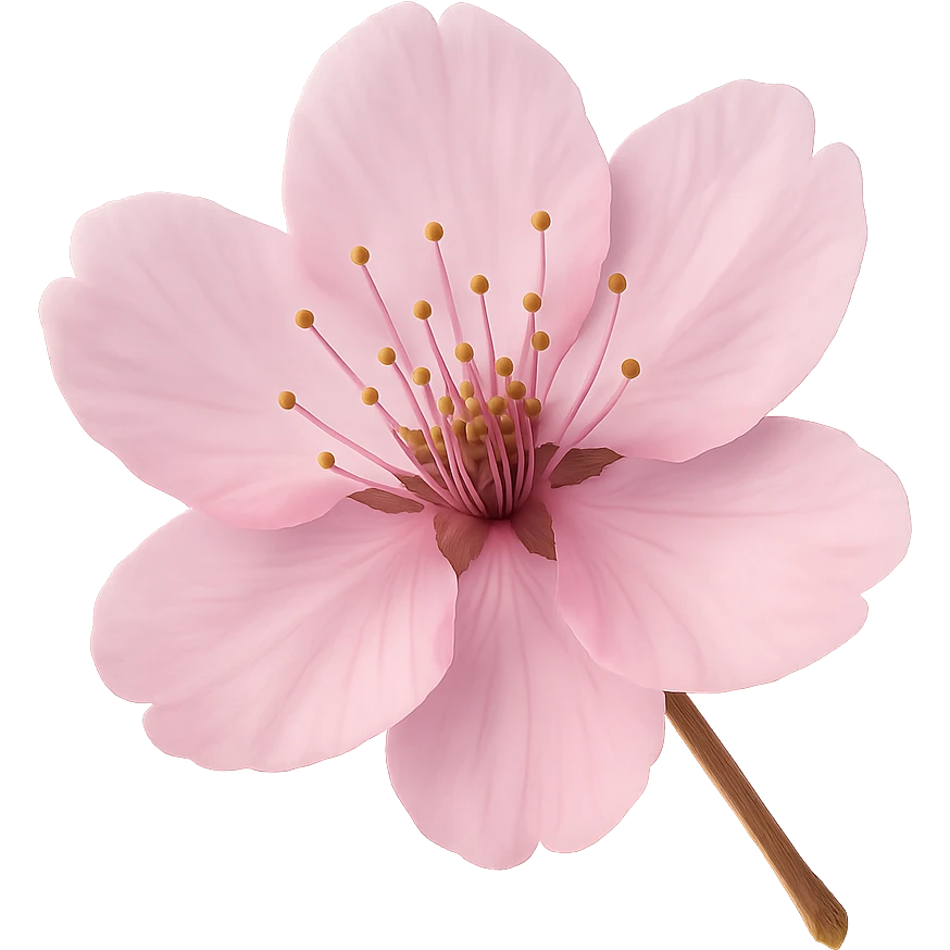 pink cherry blossom, remove background emoji