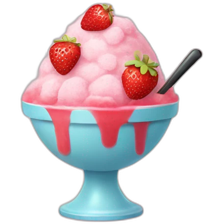 Shaved Ice with strawberry emoji