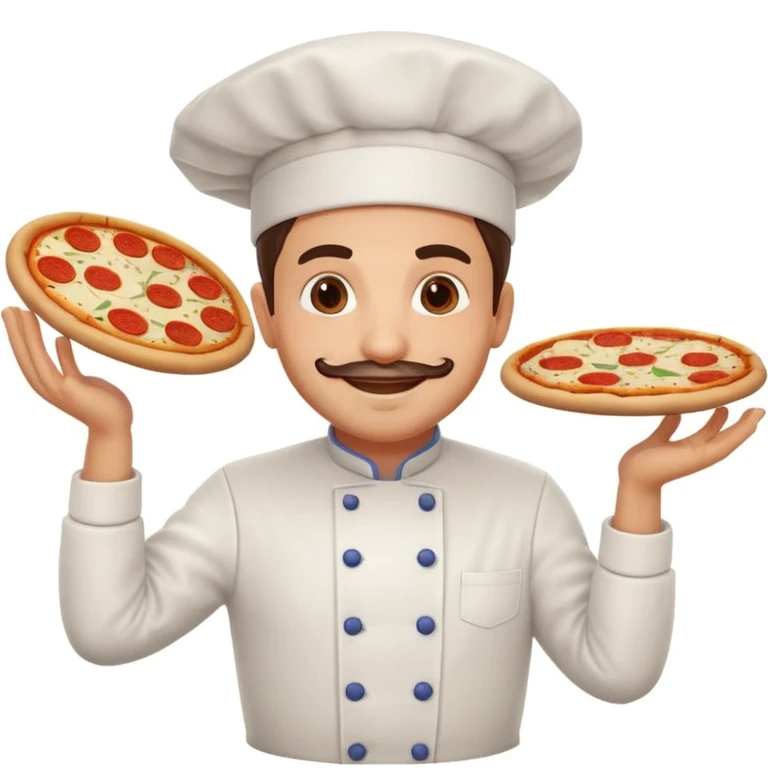smiling Italian chef spinning pizza dough emoji