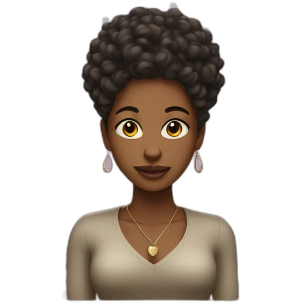 Black women with curls hair emoji