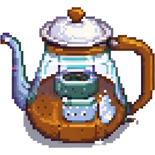 pixel art coffee pot (dallah) symbolizing Arabic hospitality, clear outlines, classic pixel shading emoji