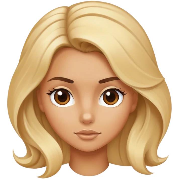 tanned blonde girl with a blow out emoji