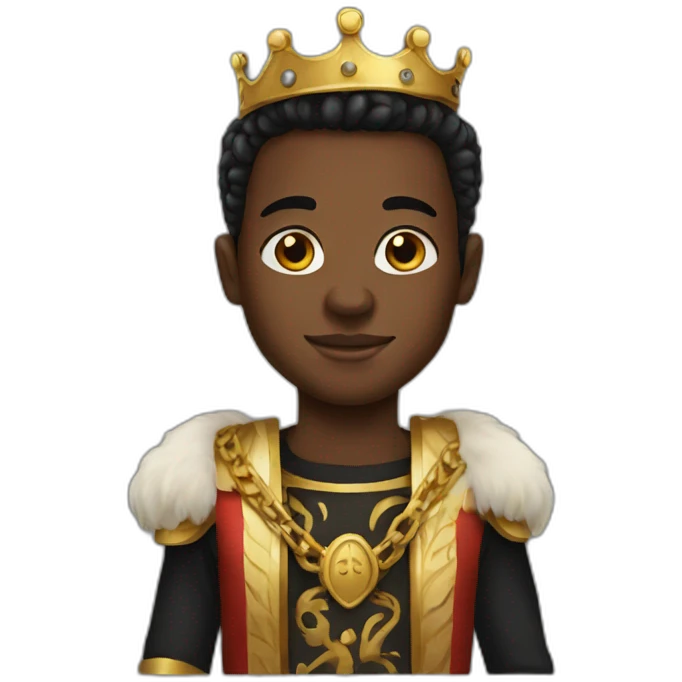 Black young king emoji