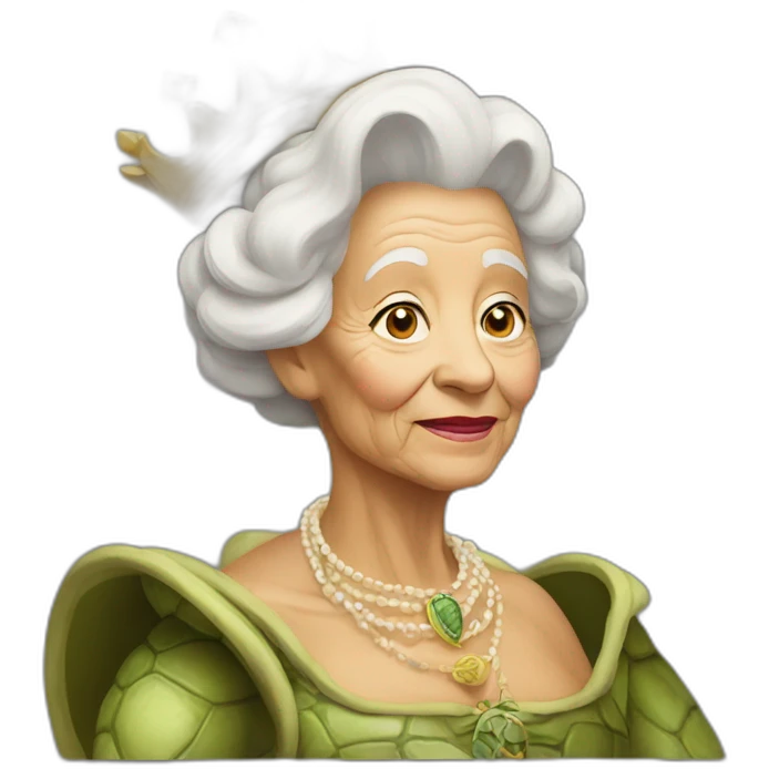 very old queen of turtle emoji