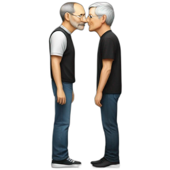 steve jobs kissing tim cook emoji