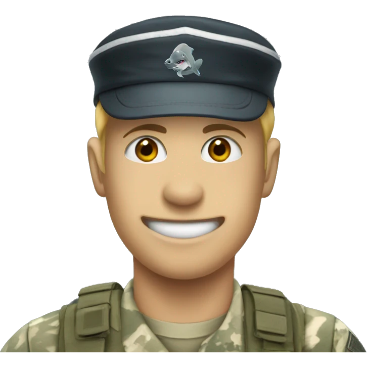 shark in the army emoji