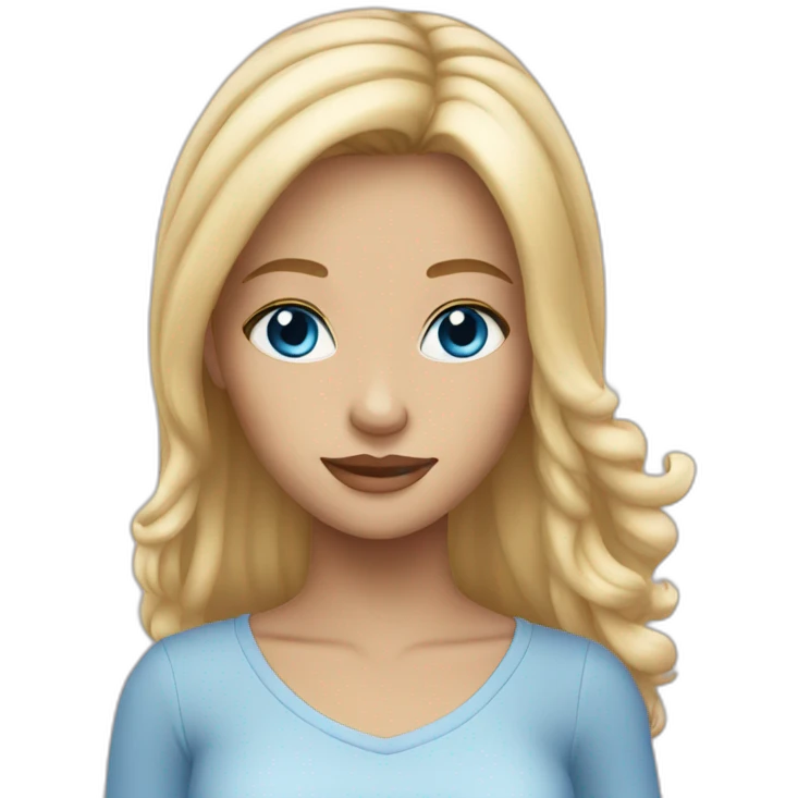 blonde pretty girl with blue eyes emoji