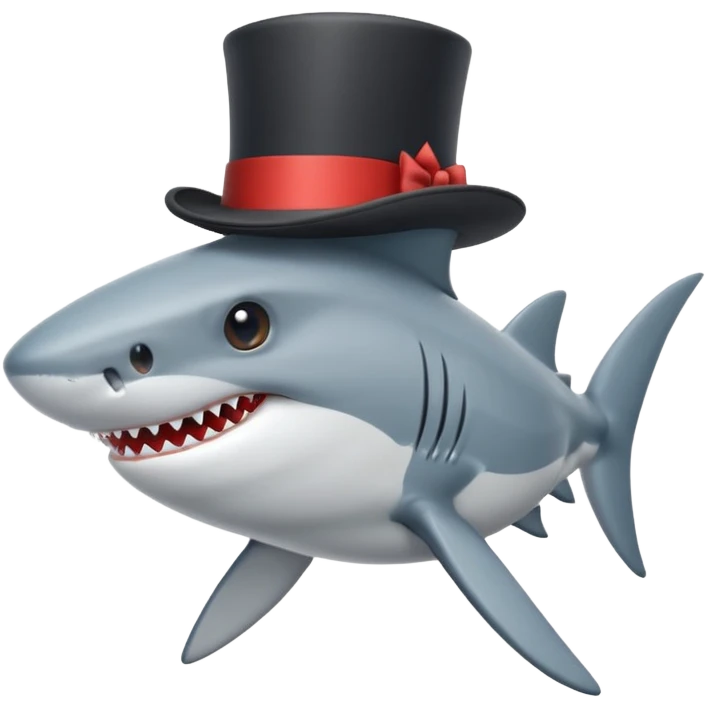 Shark with a top hat emoji