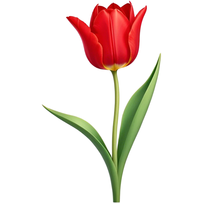 ​Cinematic Realistic Tulip, depicted as a single, exquisitely detailed bloom with vibrant red petals and a delicate stem, softly illuminated by natural light that highlights its graceful beauty and elegant form, emoji