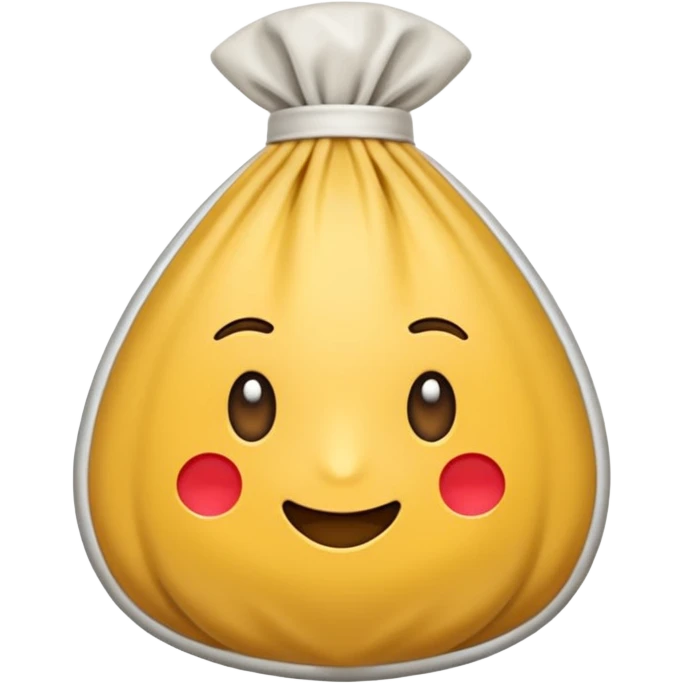 stomabeutel: ein medizinischer beutel in beige, der eine öffnung auf klevverschluss hat emoji