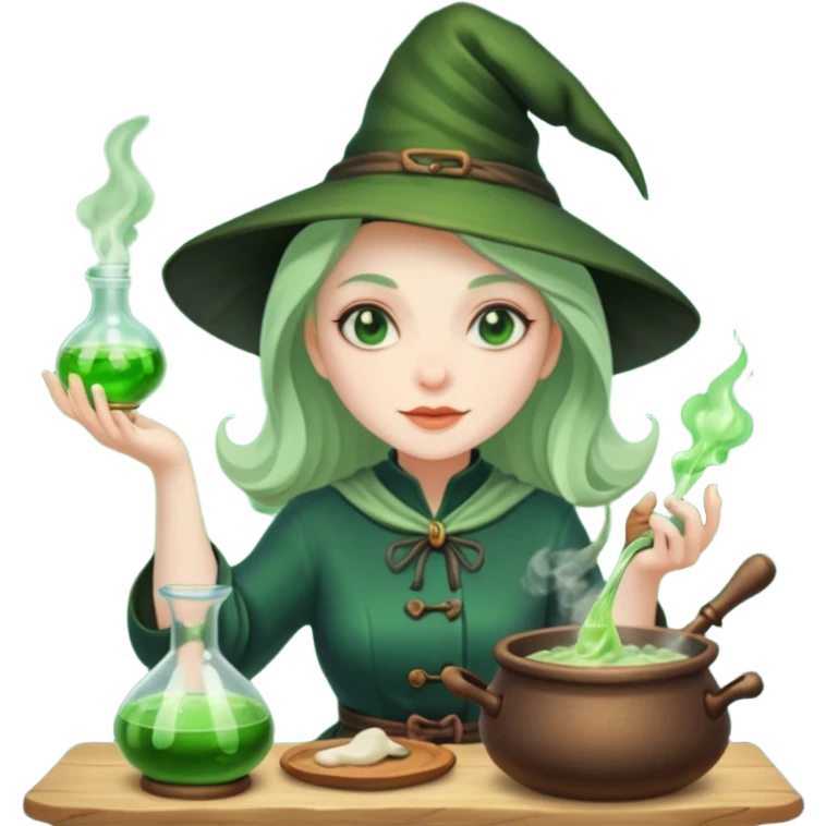 green witch cooking potion emoji