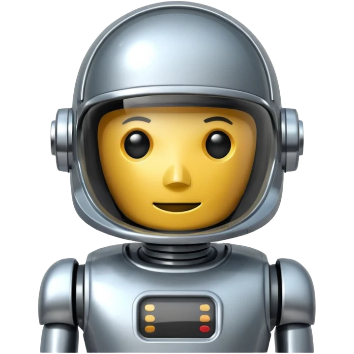Retro robot with clear dome helmet emoji