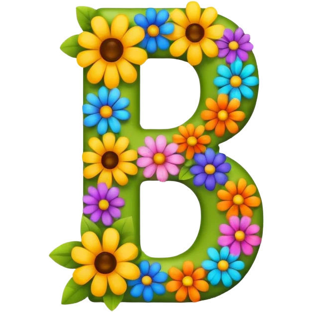 bold number 7 emoji with assorted flowers decorating the outline but number remains fully visible emoji