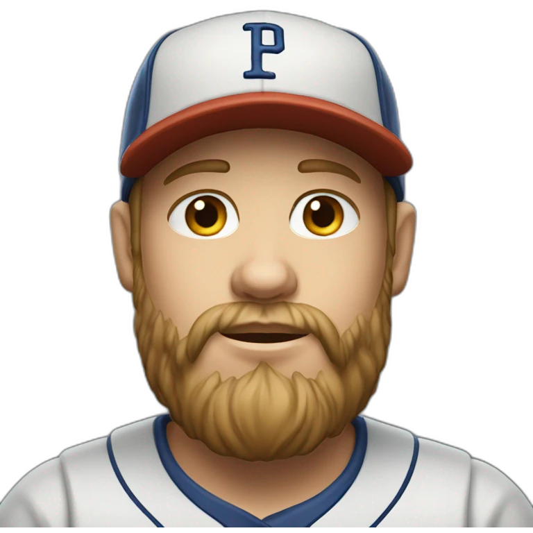 photorealistic bearded boy in baseball cap emoji