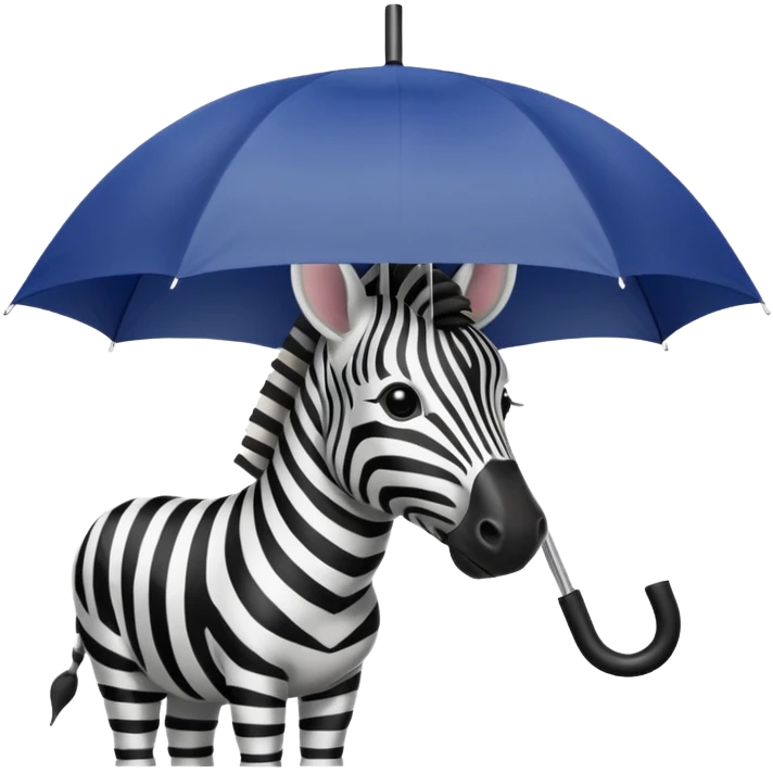 zebra with umbrella closeup view emoji