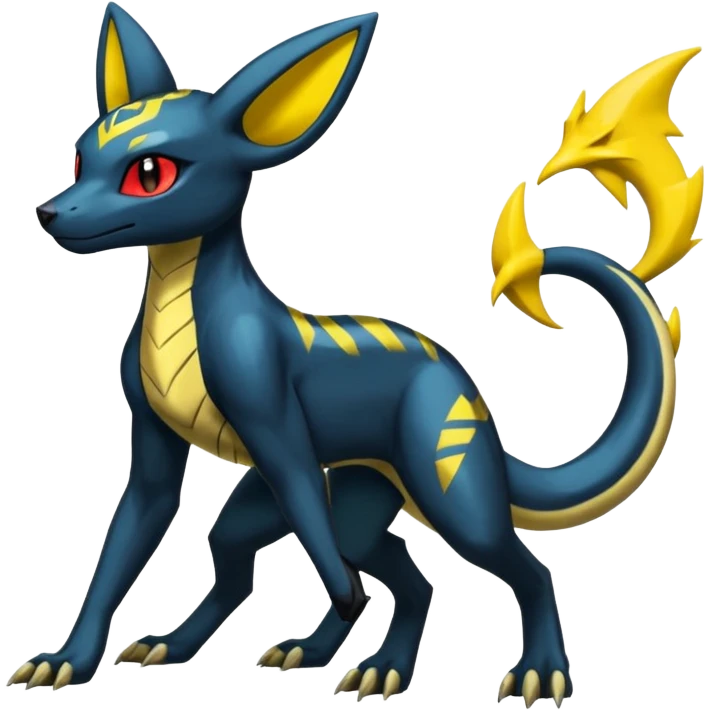Umbreon-Manectric-Salandit-Zeraora-fusion, full body emoji