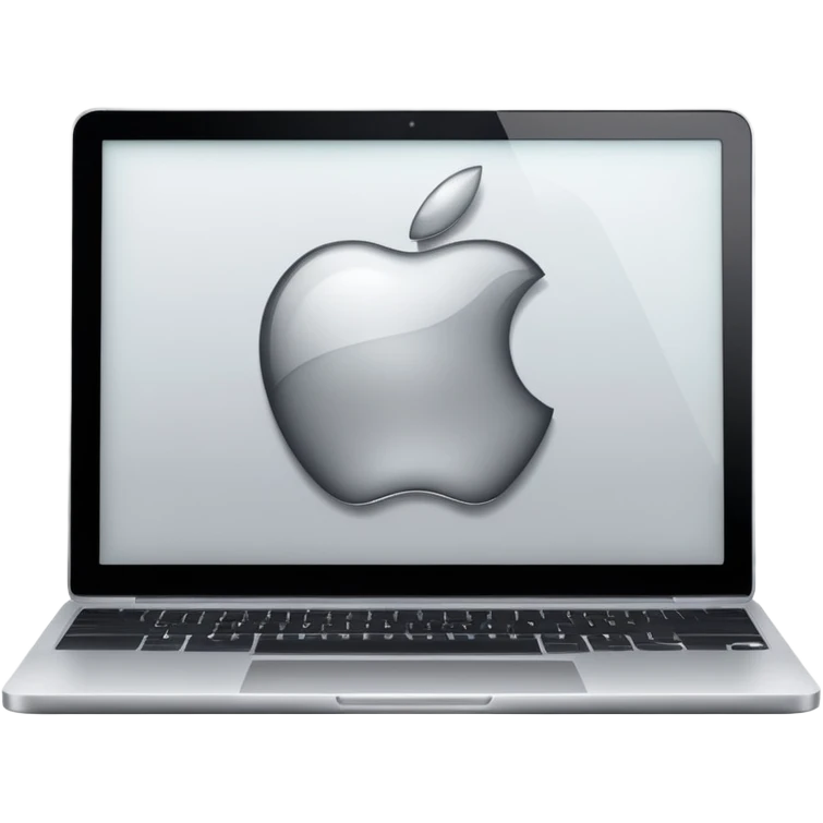laptop with an apple symbol on the screen emoji