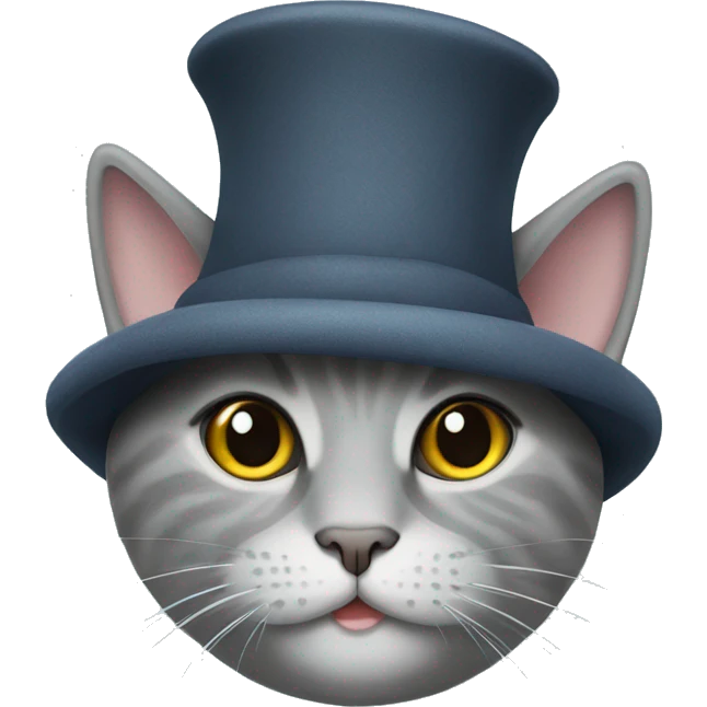 Scottish grey cat in hat emoji