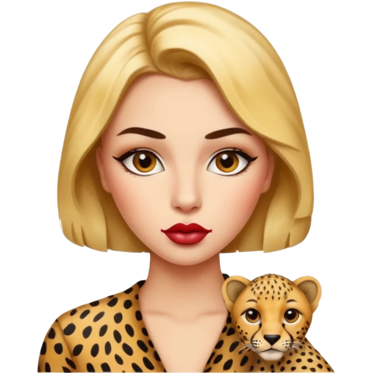 cheetah print l  baddie lips emoji