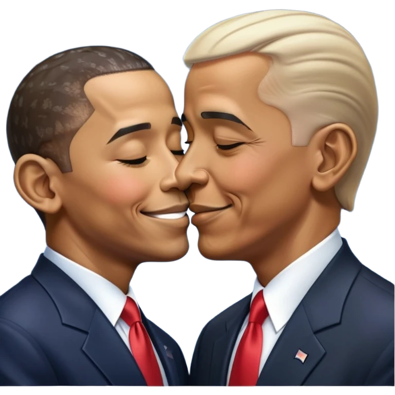 Obama kissing trump emoji
