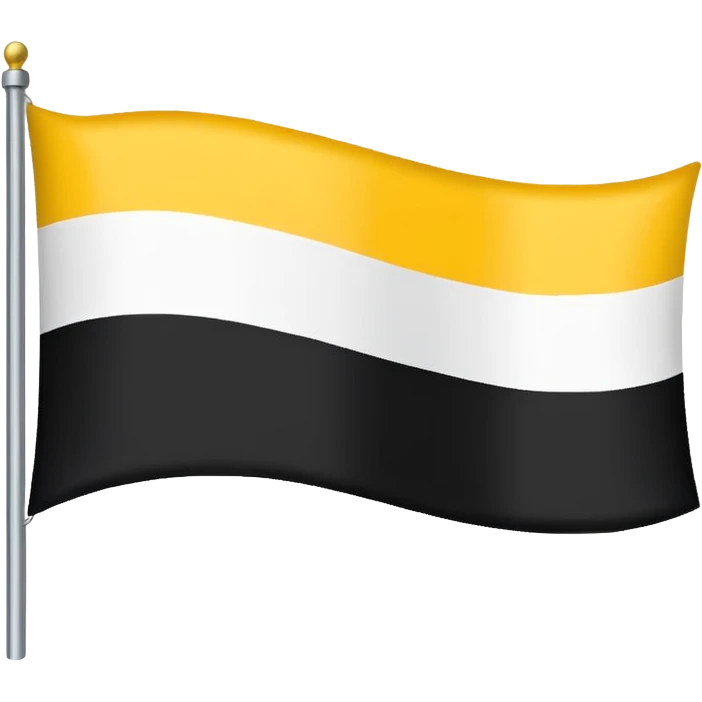 Flag of Russian empire. Horizontally up to down black yellow and white emoji